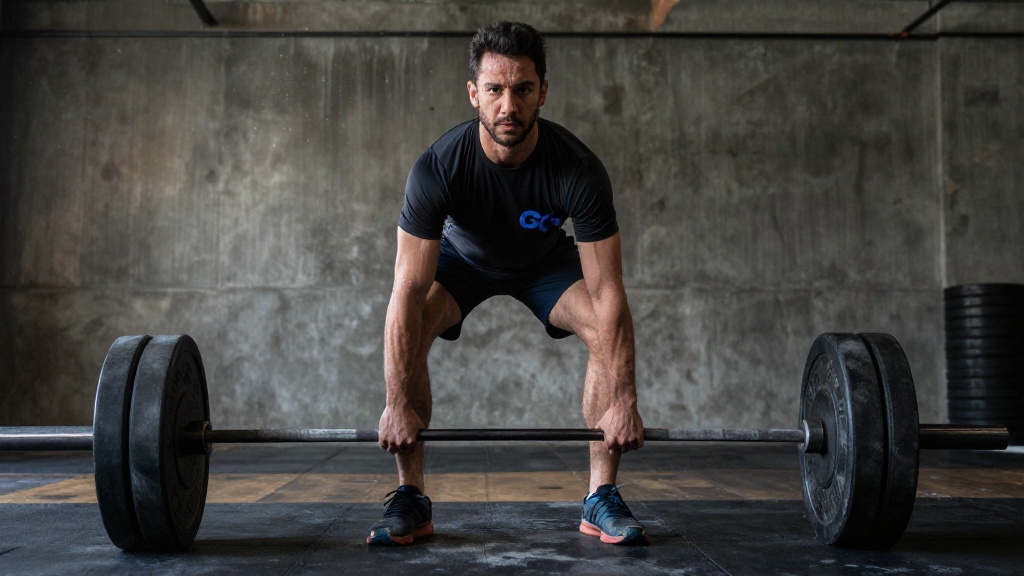 Atleta de elite concentrado antes de realizar um levantamento terra pesado
