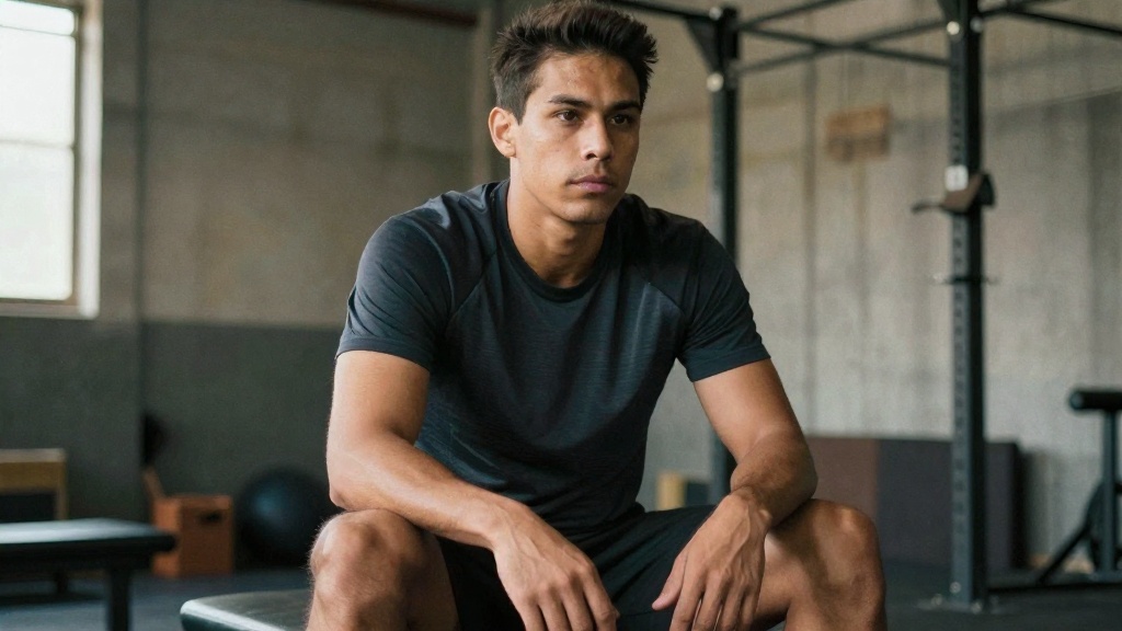 Atleta se preparando para o treino de força