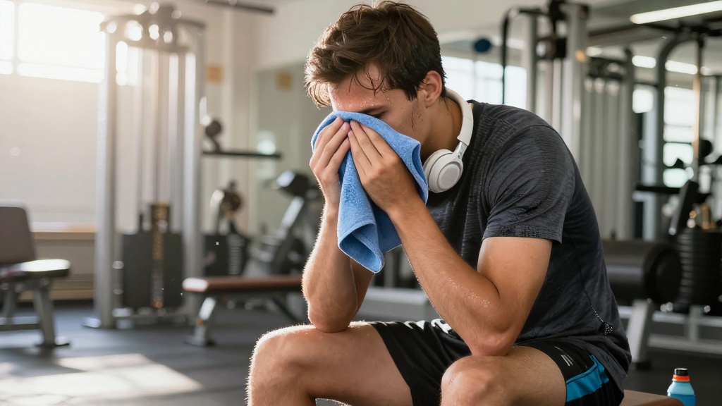 Atleta suando intensamente