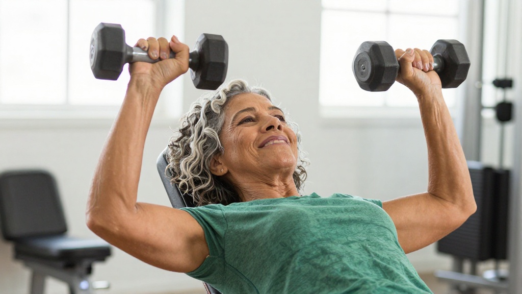 Mulher diabetica feliz pelo resultado dos treinos