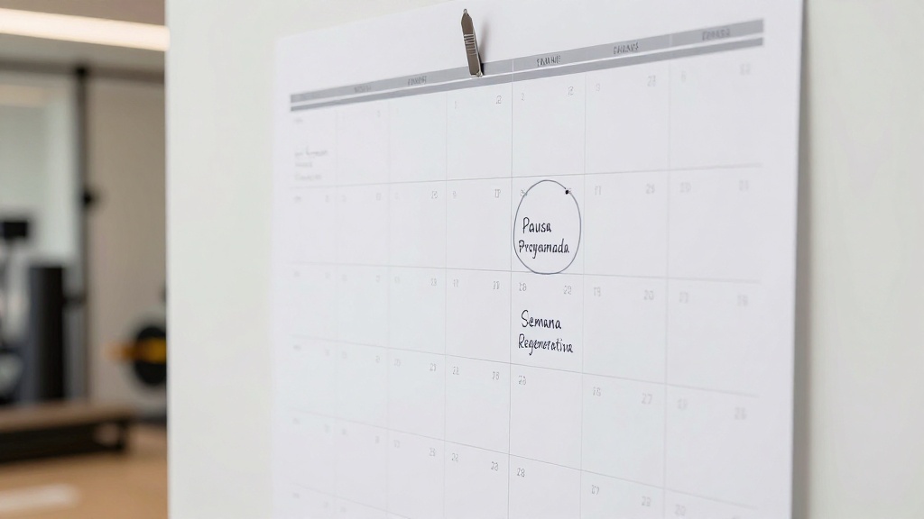 Calendário com pausas planejadas